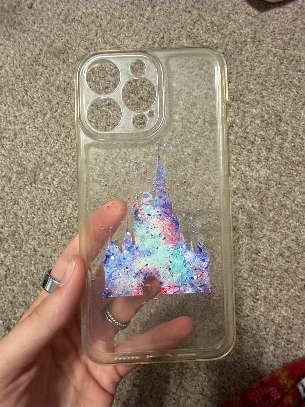 Clear Iridescent Glitter Phone Case - Multicolor Accent